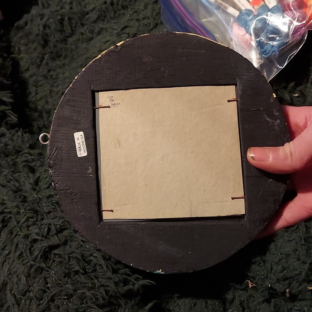 Vintage hand carved / painted celestial wall mount ready mirror / frame - Picture 3 of 3
